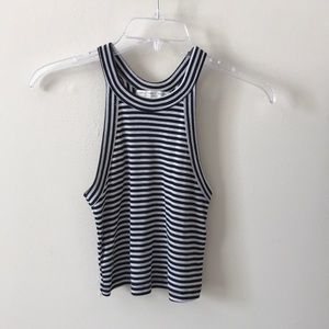 Stripped Halter Crop Top